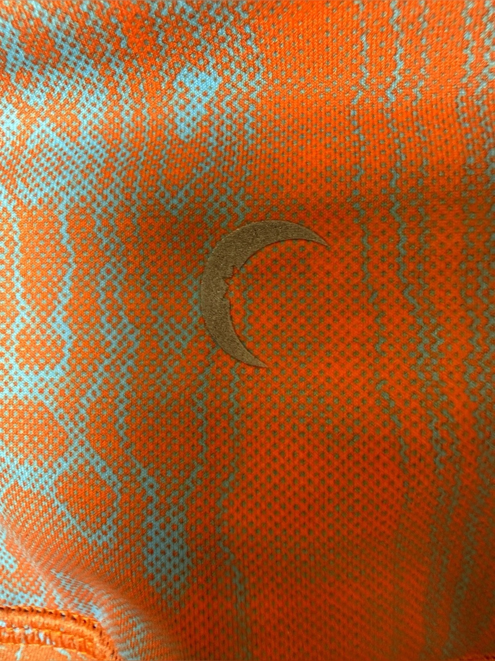 ZYIA Small Orange Leggings with Blue Abstract Print - Picture 7 of 7